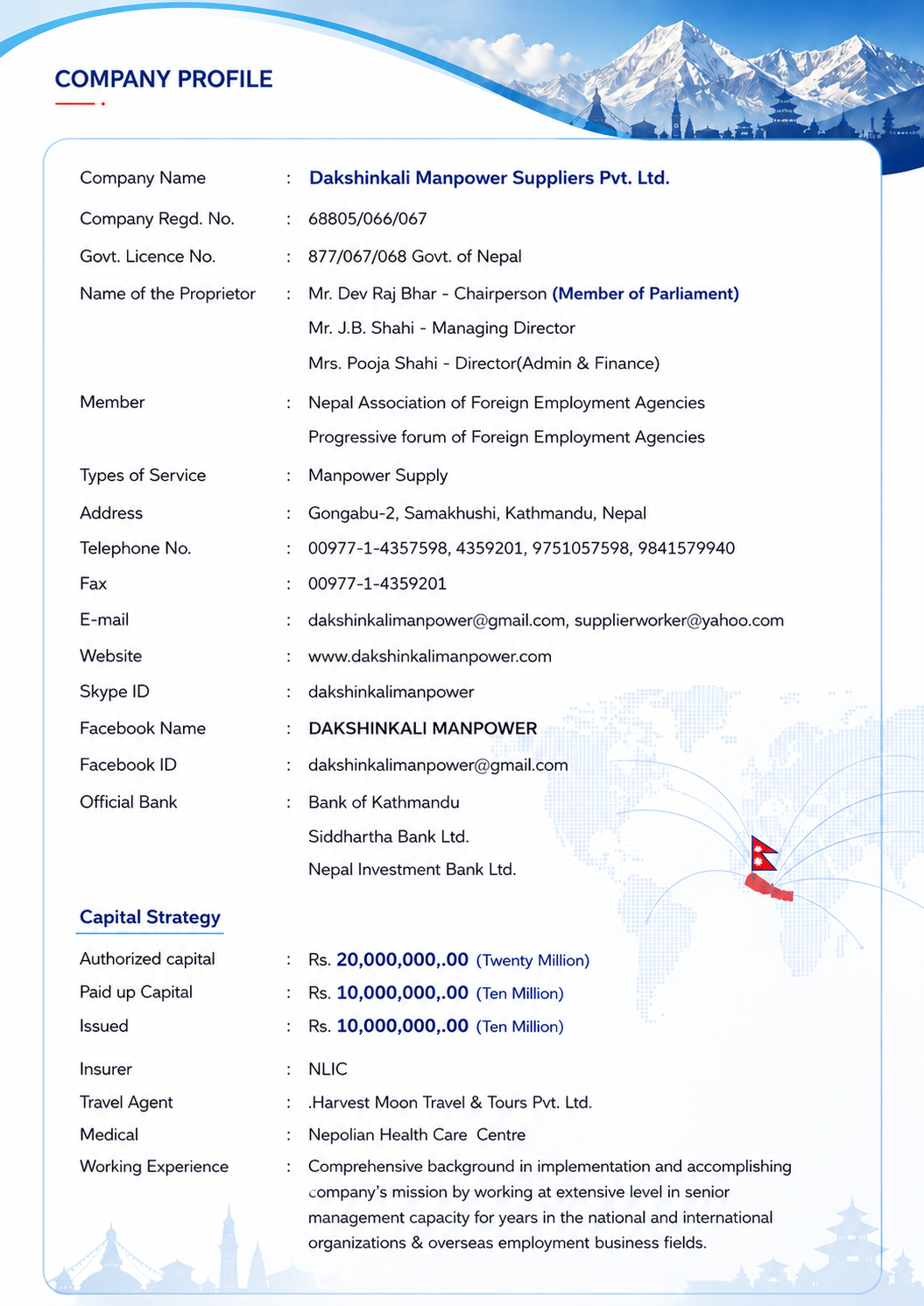 Established under Department of Labour, Government of Nepal.